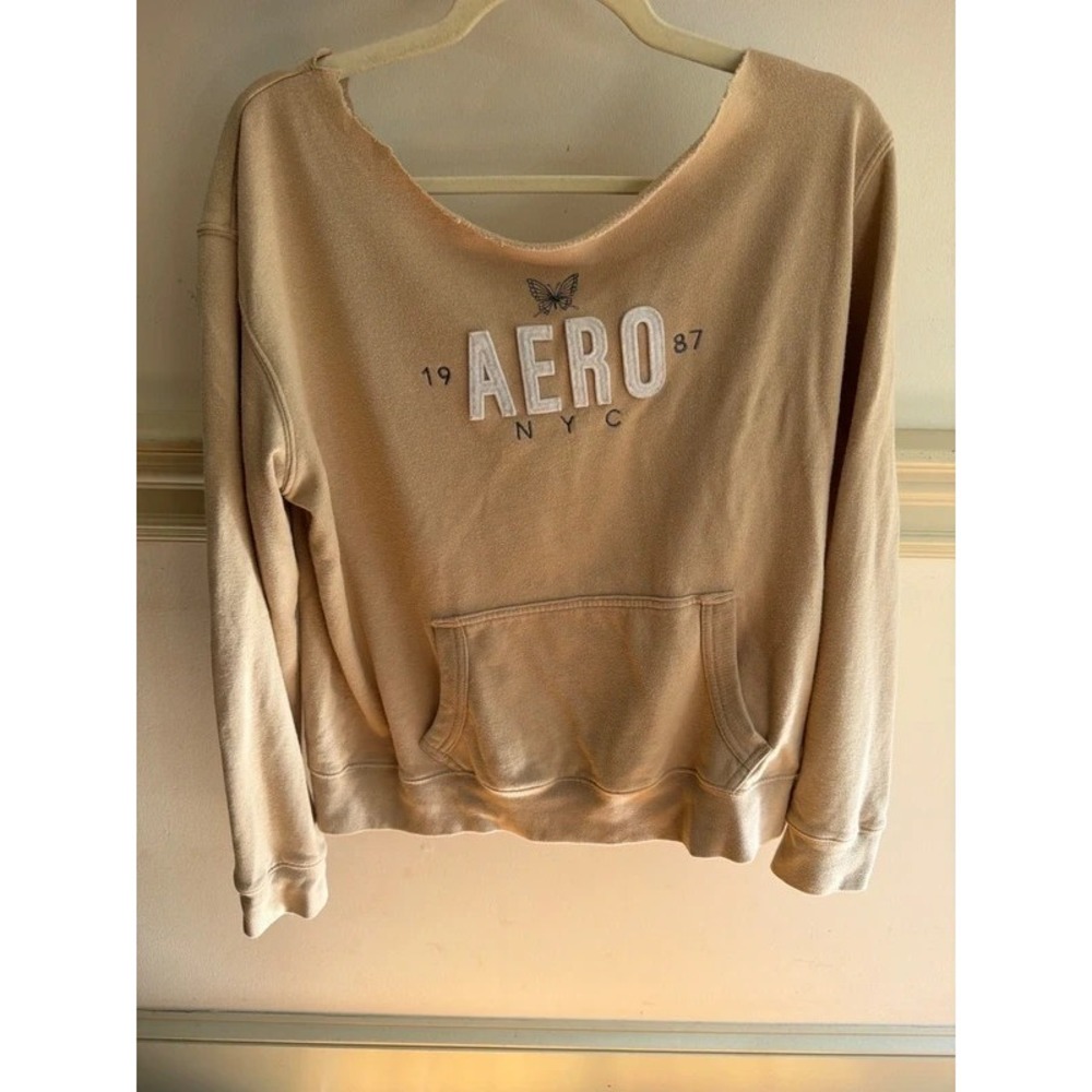 Aeropostale Women's Raw Neck Hoodie, Large